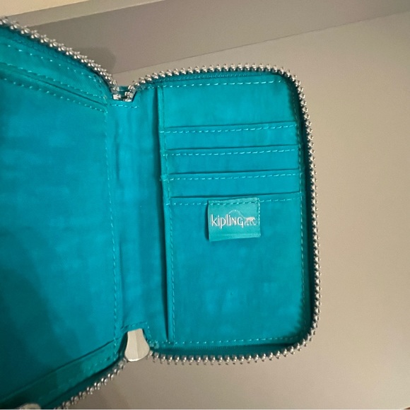 Kipling Turquoise Blue Multi-pocket Folded Zipped Wallet - Picture 3 of 11